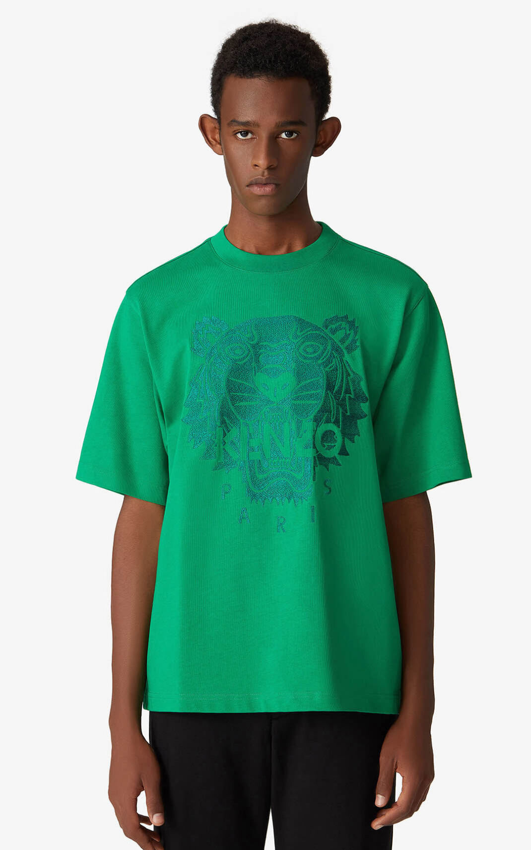 Kenzo Oversize Tiger Camisetas Hombre Verde | 1285437-TB